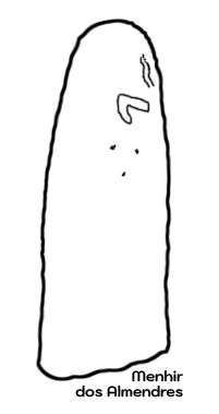Skizze des Menhirs von Almendres
